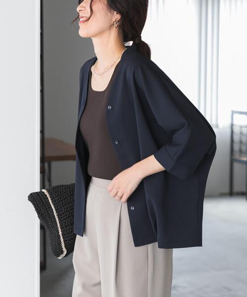 ブラウス シャツ 「仁村紗和さん着用」「UR TECH」完声/涼ドルマン半袖シャツ レディースの画像