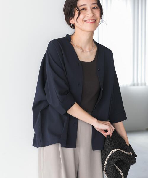 ブラウス シャツ 「仁村紗和さん着用」「UR TECH」完声/涼ドルマン半袖シャツ レディースの画像