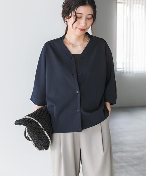 ブラウス シャツ 「仁村紗和さん着用」「UR TECH」完声/涼ドルマン半袖シャツ レディースの画像