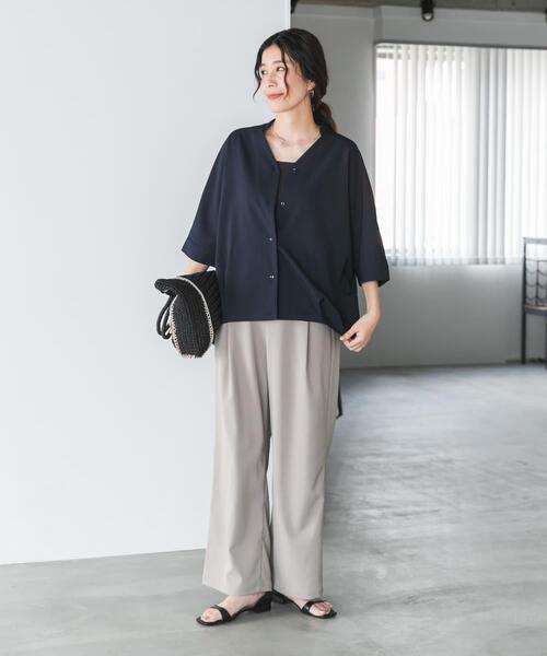 ブラウス シャツ 「仁村紗和さん着用」「UR TECH」完声/涼ドルマン半袖シャツ レディースの画像