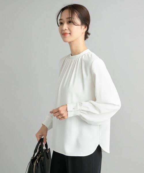 「URBAN RESEARCH DOORS」 長袖ブラウス MEDIUM ライトグレー レディース_画像2