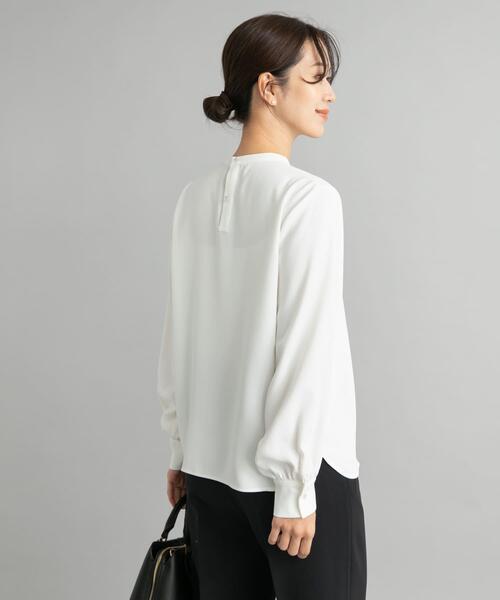 「URBAN RESEARCH DOORS」 長袖ブラウス MEDIUM ライトグレー レディース_画像4