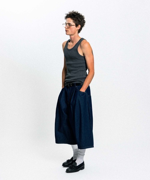 Elanque ワイドパンツ ハーフパンツ ジーンズ 短パン wide denim