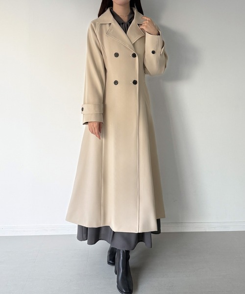 「mipiarl」 トレンチコート SMALL チャコール レディース_画像2