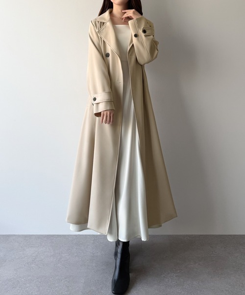 「mipiarl」 トレンチコート SMALL チャコール レディース_画像4