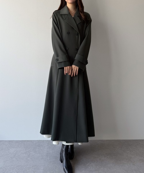 「mipiarl」 トレンチコート SMALL チャコール レディース_画像7