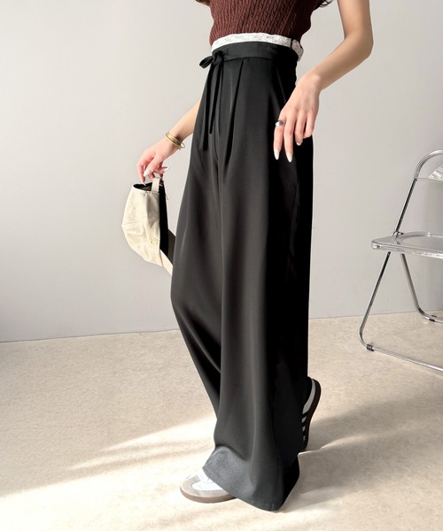 「mily bilet」 スラックス LARGE ブラック レディース_画像2