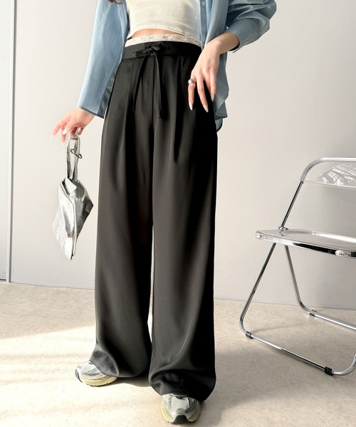 「mily bilet」 スラックス LARGE ブラック レディース_画像3