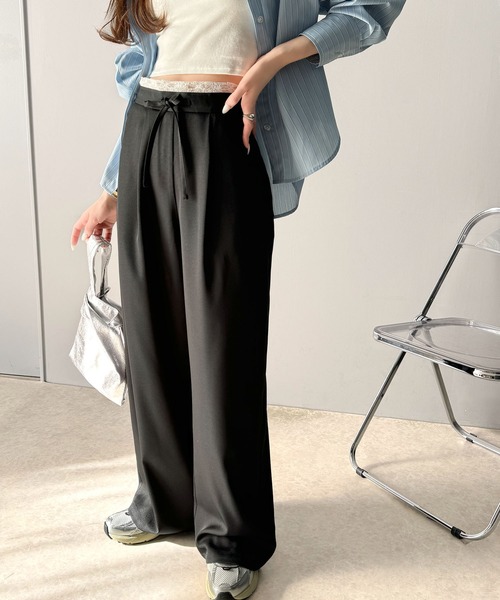 「mily bilet」 スラックス LARGE ブラック レディース_画像4