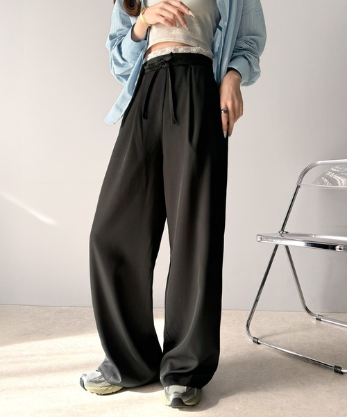 「mily bilet」 スラックス LARGE ブラック レディース_画像5