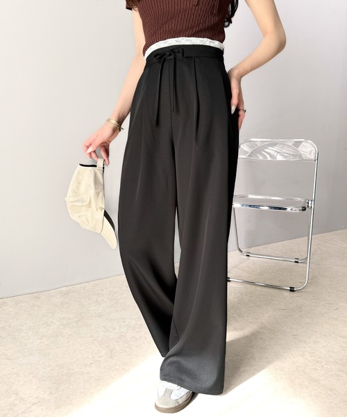 「mily bilet」 スラックス LARGE ブラック レディース_画像6