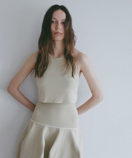 トップス euw rattan design knit bustier set ivory トップス euw