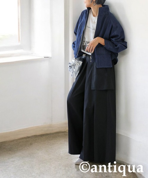 「antiqua」 パンツ P ブラック レディース_画像4