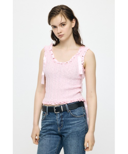 MOUSSY（マウジー） タンクトップ ノースリーブ BRAID KNIT タンク