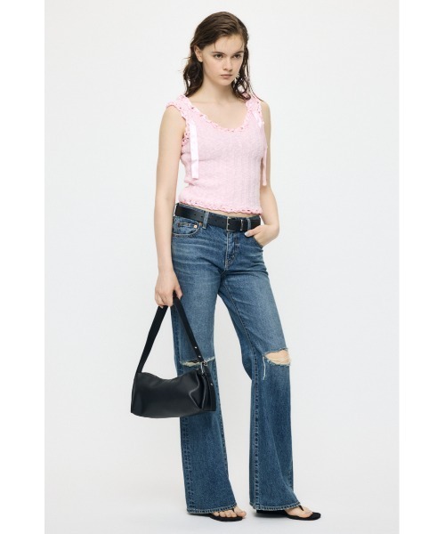 MOUSSY（マウジー） タンクトップ ノースリーブ BRAID KNIT タンク