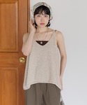 ベスト ジレ 夏 テープヤーンニットキャミベス...の詳細画像1