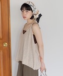 ベスト ジレ 夏 テープヤーンニットキャミベス...の詳細画像2