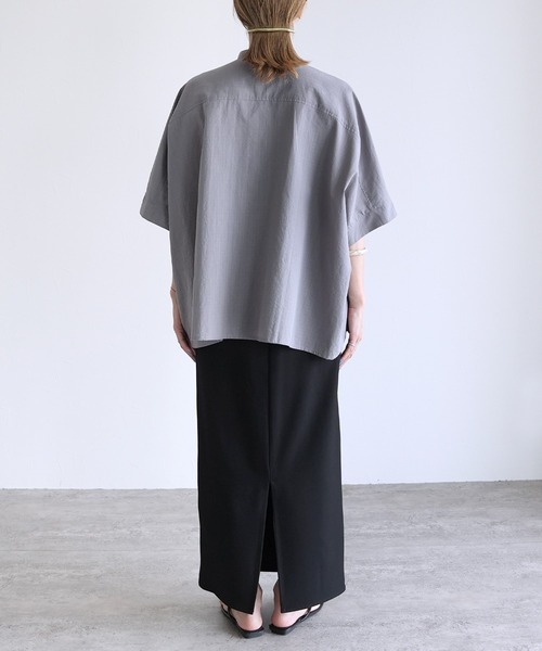 「reca」 「le colis」7分袖ブラウス FREE グレー レディース_画像6