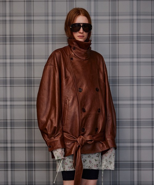【極美品】MAISON SPECIAL ショートトレンチブルゾン MAISON SPECIAL（メゾンスペシャル） トレンチコート コート Leather