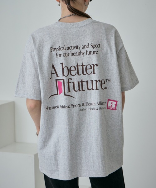 「CREOLME」 「russell athletic」半袖Tシャツ FREE グレー レディース_画像2