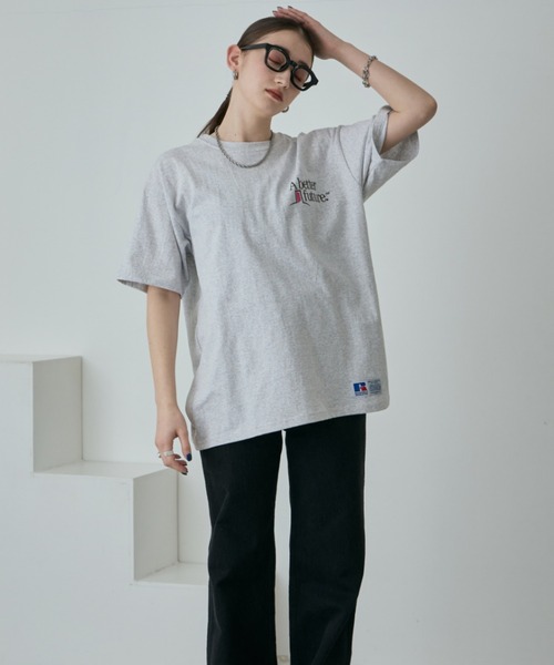「CREOLME」 「russell athletic」半袖Tシャツ FREE グレー レディース_画像7