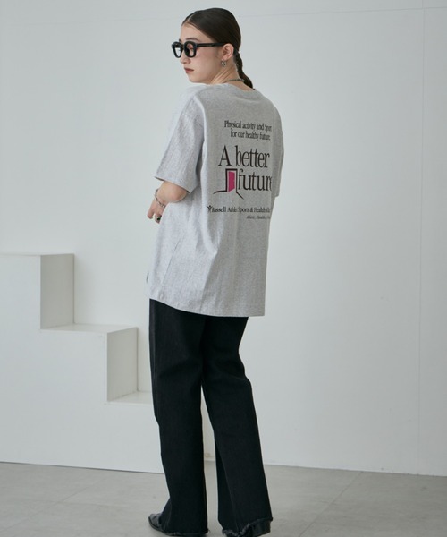 「CREOLME」 「russell athletic」半袖Tシャツ FREE グレー レディース_画像8