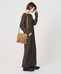 ワンピース 「WEB限定」リブ ロングスリーブ...の詳細画像1