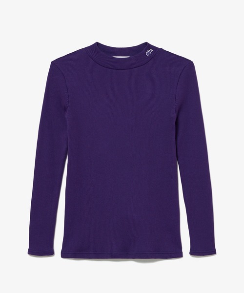 LACOSTE tシャツ モックネックロングスリーブTシャツ レディース