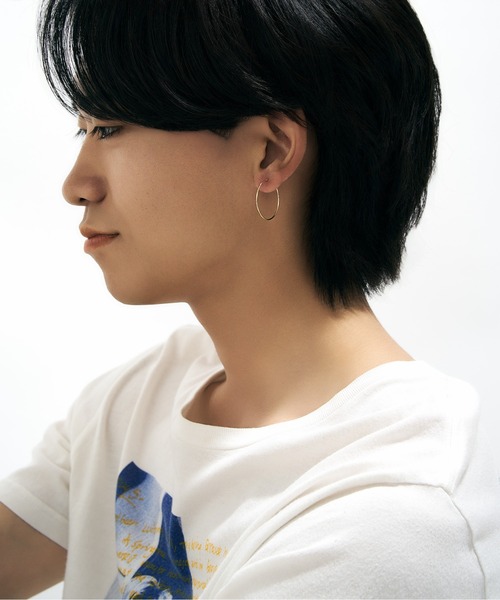 Jewel closet by L&Co. ピアス K18 フープ ピアス 1mm幅×25mm
