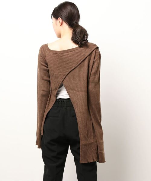 Amiur（エミレ） ニット asymmetry rib knit tops レディース