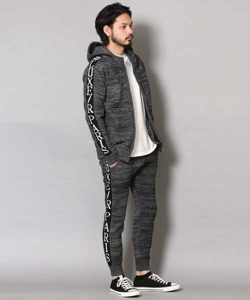 パンツ rm CERCA パンツ RM/サイドロゴライン ニットパンツ メンズ レディース