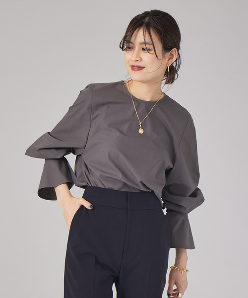 ブラウス シャツ タックフレアブラウス レディース Rouge vif ブラウス シャツ タックフレアブラウス レディース