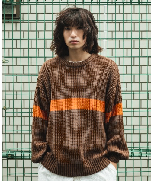 BROKEN BASE セーター ニット ビッグシルエット畔編みニットプル