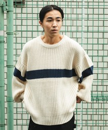 【ブルース】ANREALAGE ビッグブランケット + 半袖ニット BROKEN BASE セーター ニット ビッグシルエット畔編みニットプル