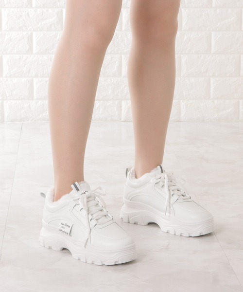 Lace Ladies スニーカー 内ボア厚底ダッドスニーカー レディース