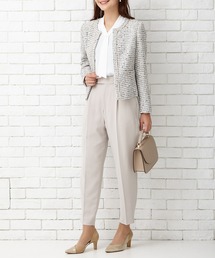 セレモニースーツ 3点セット ジャケット ボウタイブラウス テーパードパンツ AIMER（エメ） セットアップ ツイードジャケット・ボウタイブラウス