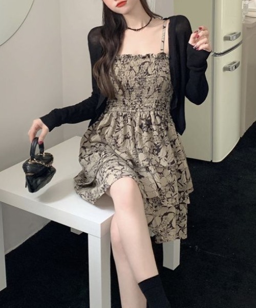 Sibra ワンピース 花柄レイヤードキャミワンピース : ZOZOTOWN