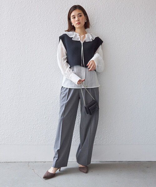 極美品✨名品⚫︎LOEFF⚫︎ 2タックトラウザーパンツ