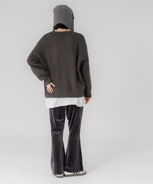 Bokanii ロゴニット グレー coca ニット セーター ブークレーニット ロゴトップス
