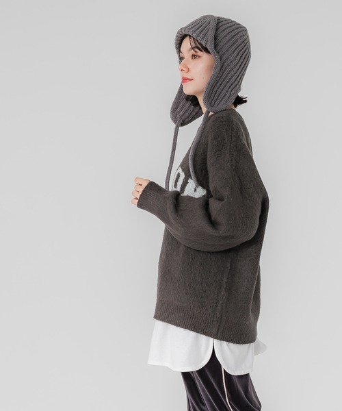 Bokanii ロゴニット グレー coca ニット セーター ブークレーニット ロゴトップス