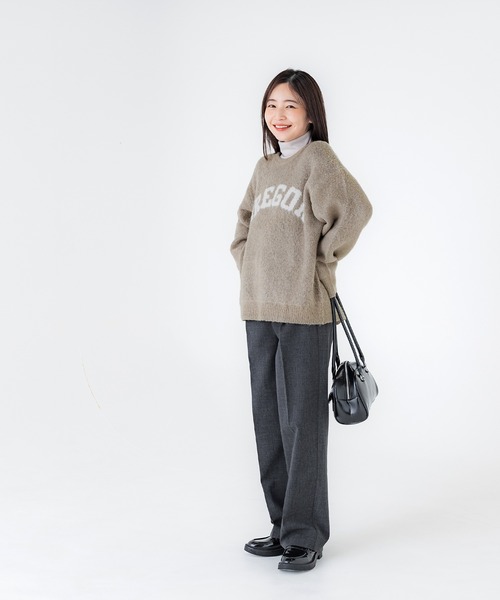 Bokanii ロゴニット グレー coca ニット セーター ブークレーニット ロゴトップス