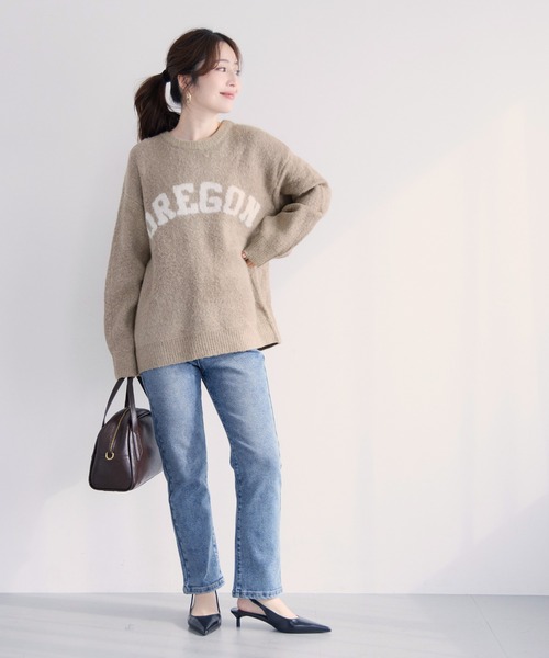 coca（コカ） ニット セーター ブークレーニット ロゴトップス