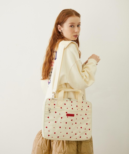 MILKFED.（ミルクフェド） タブレットケース HEART EMBROIDERY PC BAG
