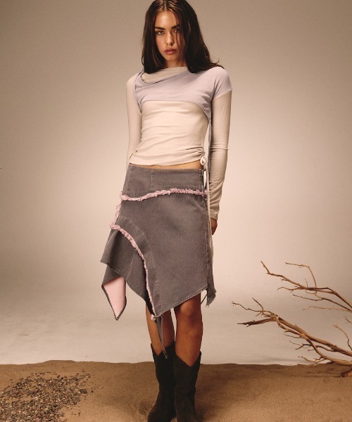 GLOWNY スカート GLOWNY/グロウニー BONES GRUNGY DENIM SKIRT