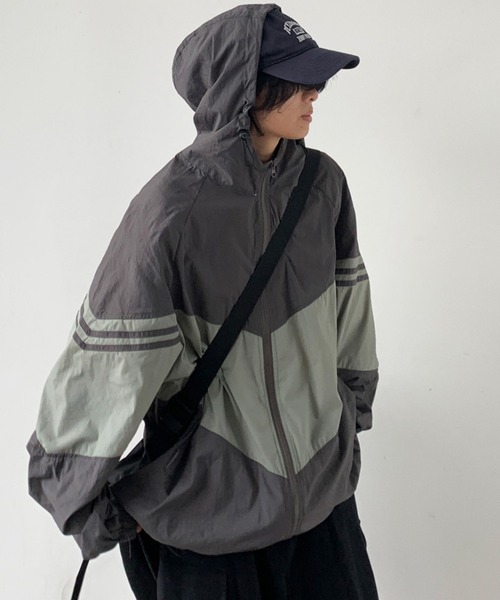ジャケット・アウター mm0505 MGV ブルゾン アウター color-blocked zip-up hoodie メンズ
