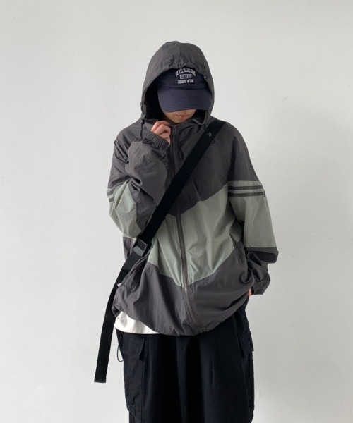 MGV ブルゾン アウター color-blocked zip-up hoodie メンズ