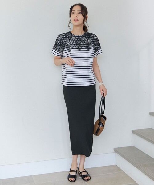 超美品　自由区　【洗える】レース Tシャツ 自由区 tシャツ 「洗える」レース Tシャツ レディース
