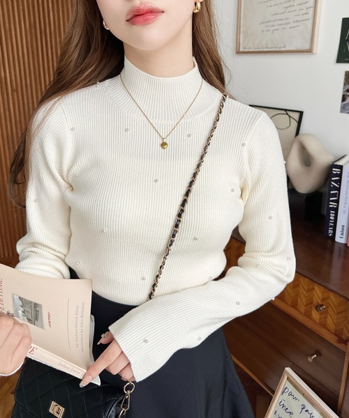 美品 定価39600円 ルネ Rene パールボタン ニットベスト 34 アイボリー┃羽織り ハオリ トップス【2400014865219】 Rene ルネ 34