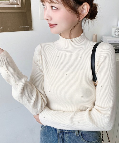 【美品】reverve ハイネック ニットセーター 美品】reverve ハイネック ニットセーター