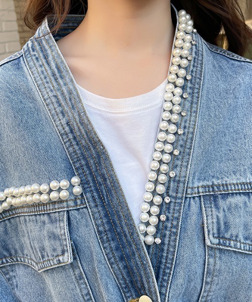 ベスト ジレ パールデニムベスト レディース PERNA ベスト ジレ パールデニムベスト レディース : ZOZOTOWN
